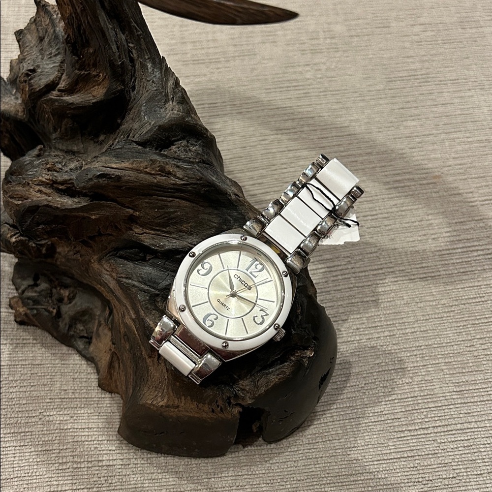 NWT Chico's Silver and White Watch
